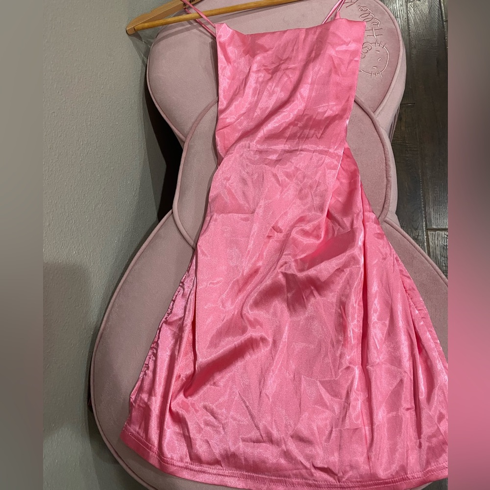 Satin Pink mini dress